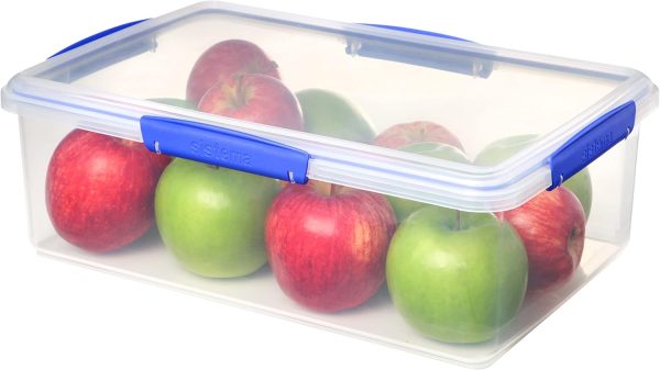Sistema KLIP IT Food Storage Container, 7 L, Airtight & Stackable, BPA-Free, Clear with Blue Clips - Image 12