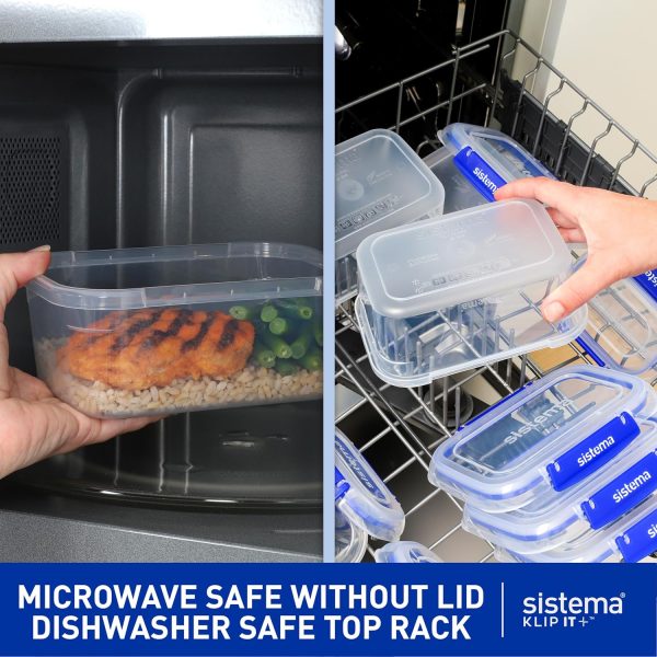 Sistema KLIP IT Food Storage Container, 7 L, Airtight & Stackable, BPA-Free, Clear with Blue Clips - Image 5